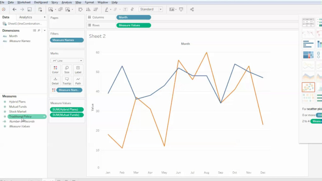  10 Tableau Public Multiple Lines Combination Chart Dual Axis2 YouTube