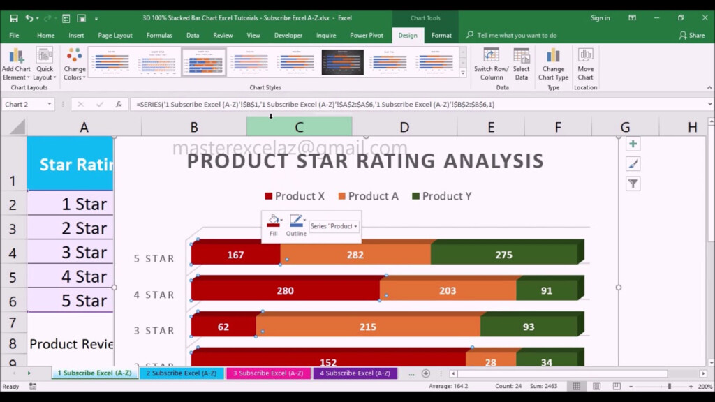 How To Make A 3D 100 Stacked Bar Chart In Excel 2016 YouTube