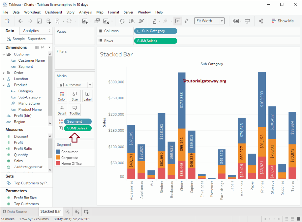 Stacked Bar Chart In Tableau