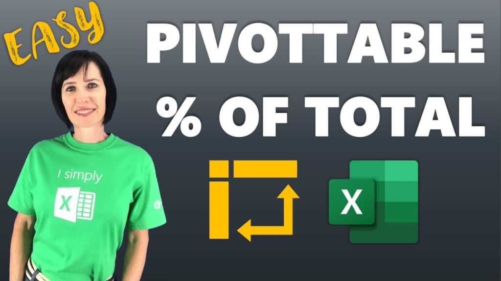 Excel PivotTable Add Percentage Of Total Column YouTube