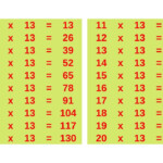 Maths Multiplication Tables 13 YouTube