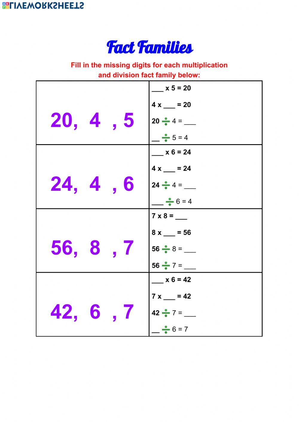 Multiplication Division Fact Triangles Worksheets Times Tables Worksheets