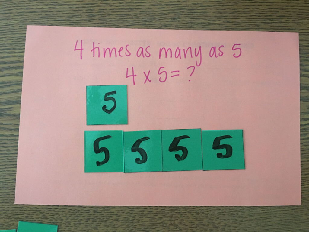 Multiplicative Comparison Using Manipulatives To Show Bar Models 