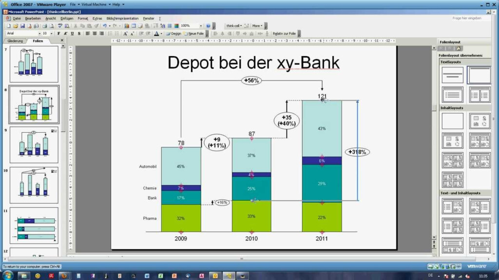 ThinkCell Segment Difference Arrow Vs Category Difference Arrow YouTube
