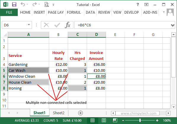 Excel 2013 Selecting Data Chimpytech