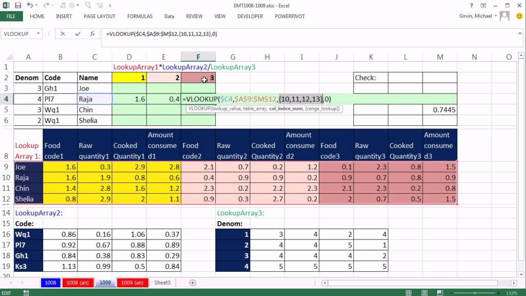 Excel Magic Trick 1009 Lookup 3 Different Arrays From 3 Different 