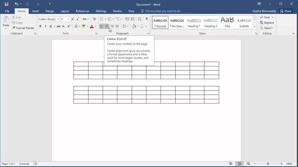 How To Split And Merge Tables In Word 2016 YouTube