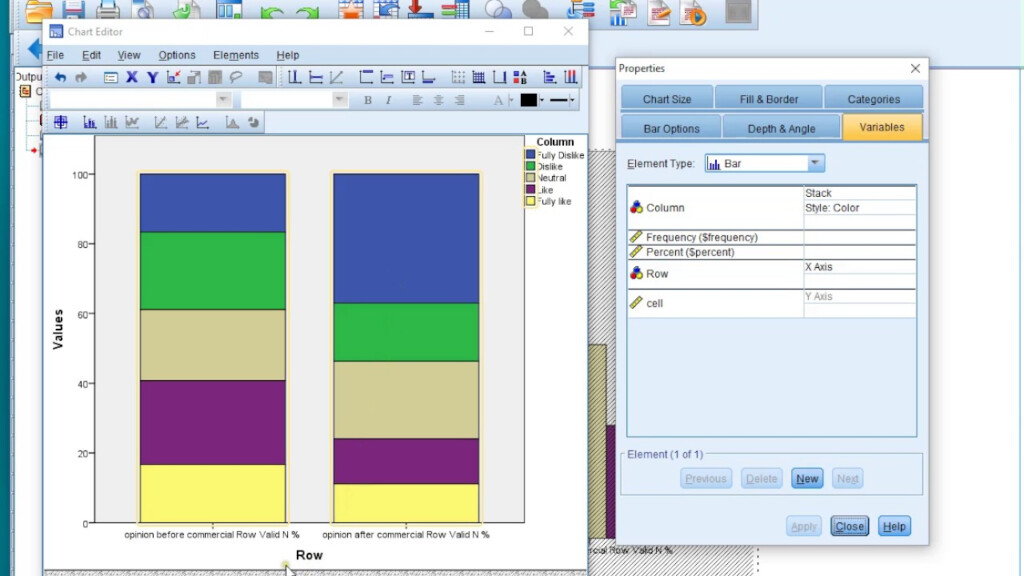 SPSS Stacked Bar Chart Two Paired Ordinal Variables YouTube