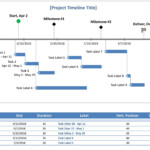 Unique Project Milestone Template exceltemplate xls xlstemplate